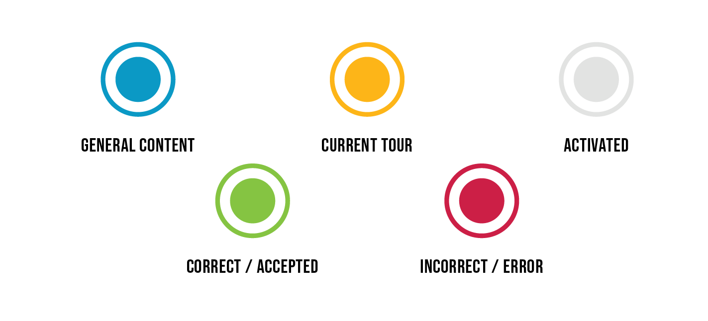 the color palette for the FARTHER graphical user interface, derived from the Museum of Flight's brand palette